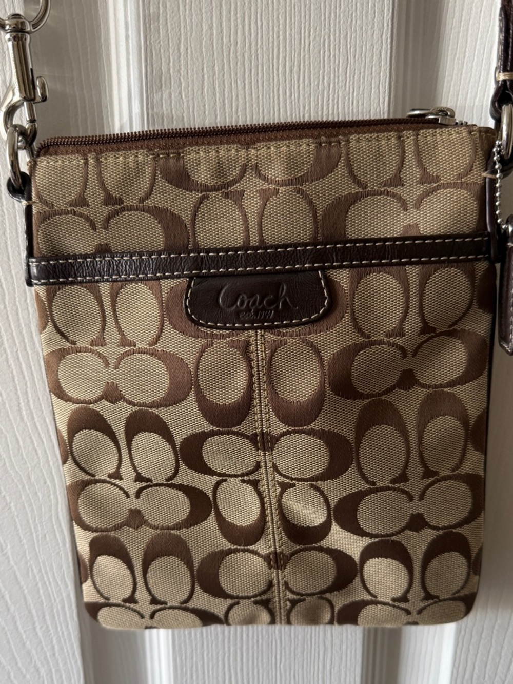 Coach Brown/Tan Signature Crossbody Bag